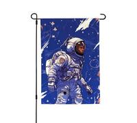 Drapeau de jardin de bienvenue pour extérieur de petite cour, 71,1 x 101,6 cm, double face, résistant aux intempéries, drapeau vertical noir sur bleu pour ferme, extérieur, pelouse, terrasse