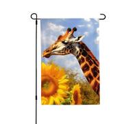 Drapeau de jardin de bienvenue pour extérieur de petite cour, 71,1 x 101,6 cm, double face, résistant aux intempéries, girafe et tournesol, drapeaux verticaux pour ferme, extérieur, pelouse, terrasse