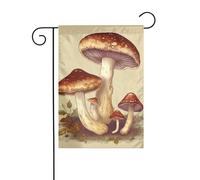 Drapeau de jardin de bienvenue pour l'extérieur - 30,5 x 45,7 cm - Double face - Résistant aux intempéries - Champignons verticaux comestibles - Pour ferme, extérieur, pelouse, terrasse