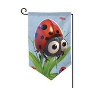 Drapeau de jardin de bienvenue pour l'extérieur - 31,8 x 45,7 cm - Double face - Résistant aux intempéries - Drapeau vertical en forme de coccinelle pour ferme, extérieur, pelouse, terrasse