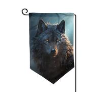 Drapeau de jardin de bienvenue pour l'extérieur - 31,8 x 45,7 cm - Double face résistant aux intempéries - Drapeau vertical fantaisie loup pour ferme, extérieur, pelouse, terrasse