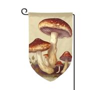 Drapeau de jardin de bienvenue pour l'extérieur - 31,8 x 45,7 cm - Double face - Résistant aux intempéries - Champignons verticaux comestibles - Pour ferme, extérieur, pelouse, terrasse
