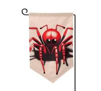 Drapeau de jardin de bienvenue pour l'extérieur - 31,8 x 45,7 cm - Double face - Résistant aux intempéries - Jolie petite araignée rouge - Drapeaux verticaux pour ferme, extérieur, pelouse, terrasse