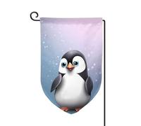 Drapeau de jardin de bienvenue pour l'extérieur - 31,8 x 45,7 cm - Double face résistant aux intempéries - Drapeau vertical « I Love Pingouins » - Pour ferme, extérieur, pelouse, terrasse