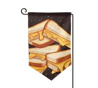 Drapeau de jardin de bienvenue pour l'extérieur - 31,8 x 45,7 cm - Double face - Résistant aux intempéries - Drapeau vertical pour maison, fromage, sandwichs - Pour ferme, extérieur, pelouse, terrasse