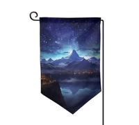 Drapeau de jardin de bienvenue pour l'extérieur - 31,8 x 45,7 cm - Double face résistant aux intempéries - Scène de nuit fantastique - Drapeaux verticaux pour ferme, extérieur, pelouse, terrasse