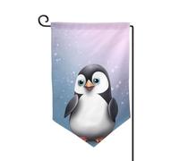 Drapeau de jardin de bienvenue pour l'extérieur - 31,8 x 45,7 cm - Double face résistant aux intempéries - Drapeau vertical « I Love Pingouins » - Pour ferme, extérieur, pelouse, terrasse