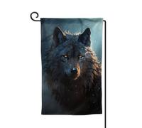 Drapeau de jardin de bienvenue pour l'extérieur - 31,8 x 45,7 cm - Double face résistant aux intempéries - Drapeau vertical fantaisie loup pour ferme, extérieur, pelouse, terrasse