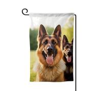 Drapeau de jardin de bienvenue pour l'extérieur - 31,8 x 45,7 cm - Double face - Résistant aux intempéries - Berger allemand - Drapeau vertical pour ferme, extérieur, pelouse, terrasse