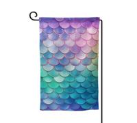 Drapeau de jardin de bienvenue pour l'extérieur - 31,8 x 45,7 cm - Double face résistant aux intempéries - Drapeau vertical en écailles de sirène pour ferme, extérieur, pelouse, terrasse