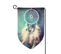 Drapeau de jardin de bienvenue pour l'extérieur - 31,8 x 45,7 cm - Double face résistant aux intempéries - Attrape-rêves - Drapeaux verticaux à plumes pour ferme, extérieur, pelouse, terrasse