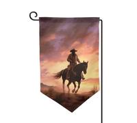 Drapeau de jardin de bienvenue pour l'extérieur - 31,8 x 45,7 cm - Double face - Résistant aux intempéries - Drapeau vertical de cowboy West pour ferme, extérieur, pelouse, terrasse