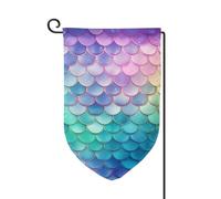 Drapeau de jardin de bienvenue pour l'extérieur - 31,8 x 45,7 cm - Double face résistant aux intempéries - Drapeau vertical en écailles de sirène pour ferme, extérieur, pelouse, terrasse