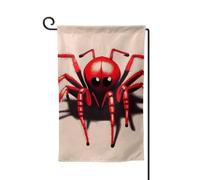 Drapeau de jardin de bienvenue pour l'extérieur - 31,8 x 45,7 cm - Double face - Résistant aux intempéries - Jolie petite araignée rouge - Drapeaux verticaux pour ferme, extérieur, pelouse, terrasse