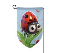 Drapeau de jardin de bienvenue pour l'extérieur - 31,8 x 45,7 cm - Double face - Résistant aux intempéries - Drapeau vertical en forme de coccinelle pour ferme, extérieur, pelouse, terrasse