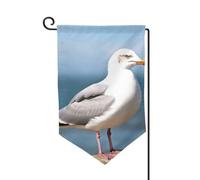 Drapeau de jardin de bienvenue pour l'extérieur - 31,8 x 45,7 cm - Double face - Résistant aux intempéries - Jolie mouette verticale - Pour ferme, extérieur, pelouse, terrasse
