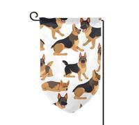 Drapeau de jardin de bienvenue pour l'extérieur - 31,8 x 45,7 cm - Double face - Résistant aux intempéries - Berger allemand - Drapeau vertical pour ferme, extérieur, pelouse, terrasse