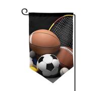 Drapeau de jardin de bienvenue pour l'extérieur - 31,8 x 45,7 cm - Double face - Résistant aux intempéries - Drapeau vertical sur le thème du sport - Pour ferme, extérieur, pelouse, terrasse
