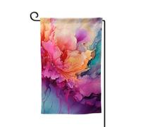 Drapeau de jardin de bienvenue pour l'extérieur - 31,8 x 45,7 cm - Double face - Résistant aux intempéries - Peinture à l'aquarelle colorée - Drapeaux verticaux pour ferme, extérieur, pelouse