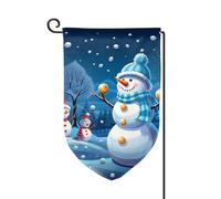 Drapeau de jardin de bienvenue pour l'extérieur - 31,8 x 45,7 cm - Double face - Résistant aux intempéries - Bonhomme de neige - Drapeau vertical pour ferme, extérieur, pelouse, terrasse