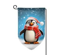 Drapeau de jardin de bienvenue pour l'extérieur - 31,8 x 45,7 cm - Double face résistant aux intempéries - Drapeau vertical de Noël amusant en forme de pingouin pour ferme, extérieur, pelouse