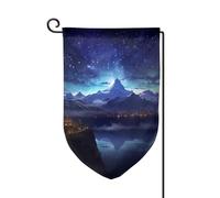 Drapeau de jardin de bienvenue pour l'extérieur - 31,8 x 45,7 cm - Double face résistant aux intempéries - Scène de nuit fantastique - Drapeaux verticaux pour ferme, extérieur, pelouse, terrasse