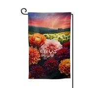 Drapeau de jardin de bienvenue pour l'extérieur - 31,8 x 45,7 cm - Double face résistant aux intempéries - Belles fleurs verticales - Pour ferme, extérieur, pelouse, terrasse