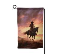 Drapeau de jardin de bienvenue pour l'extérieur - 31,8 x 45,7 cm - Double face - Résistant aux intempéries - Drapeau vertical de cowboy West pour ferme, extérieur, pelouse, terrasse