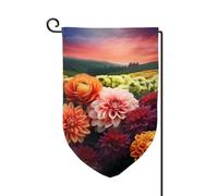 Drapeau de jardin de bienvenue pour l'extérieur - 31,8 x 45,7 cm - Double face résistant aux intempéries - Belles fleurs verticales - Pour ferme, extérieur, pelouse, terrasse