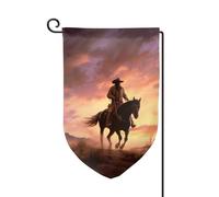 Drapeau de jardin de bienvenue pour l'extérieur - 31,8 x 45,7 cm - Double face - Résistant aux intempéries - Drapeau vertical de cowboy West pour ferme, extérieur, pelouse, terrasse