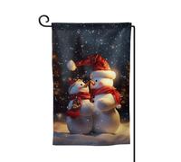 Drapeau de jardin de bienvenue pour l'extérieur - 31,8 x 45,7 cm - Double face - Résistant aux intempéries - Bonhommes de neige - Drapeaux verticaux pour ferme, extérieur, pelouse, terrasse