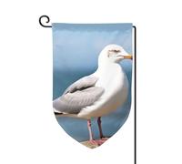 Drapeau de jardin de bienvenue pour l'extérieur - 31,8 x 45,7 cm - Double face - Résistant aux intempéries - Jolie mouette verticale - Pour ferme, extérieur, pelouse, terrasse