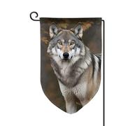 Drapeau de jardin de bienvenue pour l'extérieur - 31,8 x 45,7 cm - Double face - Résistant aux intempéries - Loup gris sauvage - Drapeau vertical pour ferme, extérieur, pelouse, terrasse