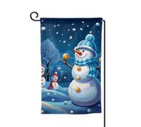 Drapeau de jardin de bienvenue pour l'extérieur - 31,8 x 45,7 cm - Double face - Résistant aux intempéries - Bonhomme de neige - Drapeau vertical pour ferme, extérieur, pelouse, terrasse
