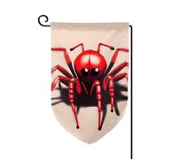 Drapeau de jardin de bienvenue pour l'extérieur - 31,8 x 45,7 cm - Double face - Résistant aux intempéries - Jolie petite araignée rouge - Drapeaux verticaux pour ferme, extérieur, pelouse, terrasse