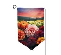 Drapeau de jardin de bienvenue pour l'extérieur - 31,8 x 45,7 cm - Double face résistant aux intempéries - Belles fleurs verticales - Pour ferme, extérieur, pelouse, terrasse