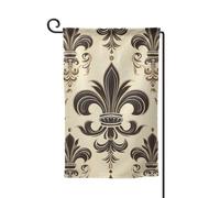 Drapeau de jardin de bienvenue pour l'extérieur - 31,8 x 45,7 cm - Double face résistant aux intempéries - Drapeau de maison - Fleur de lys et armoiries - Drapeaux verticaux pour ferme, extérieur