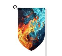 Drapeau de jardin de bienvenue pour l'extérieur - 31,8 x 45,7 cm - Double face résistant aux intempéries - Motif feu et eau - Drapeau vertical pour ferme, extérieur, pelouse, terrasse