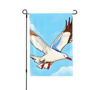 Drapeau de jardin de bienvenue pour l'extérieur - 71,1 x 101,6 cm - Double face - Résistant aux intempéries - Mouettes volantes - Drapeaux verticaux pour ferme, extérieur, pelouse, terrasse
