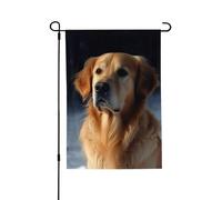 Drapeau de jardin de bienvenue pour l'extérieur - 71,1 x 101,6 cm - Double face résistant aux intempéries - Drapeau vertical doré retriever pour ferme, extérieur, pelouse, terrasse