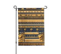 Drapeau de jardin de bienvenue pour l'extérieur - 71,1 x 101,6 cm - Double face résistant aux intempéries - Fresques pharaoniques égyptiennes - Drapeaux verticaux pour ferme, extérieur, pelouse