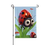 Drapeau de jardin de bienvenue pour l'extérieur - 71,1 x 101,6 cm - Double face résistant aux intempéries - Drapeau vertical en forme de coccinelle pour ferme, extérieur, pelouse, terrasse