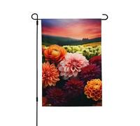 Drapeau de jardin de bienvenue pour l'extérieur - 71,1 x 101,6 cm - Double face résistant aux intempéries - Belles fleurs verticales pour ferme, extérieur, pelouse, terrasse
