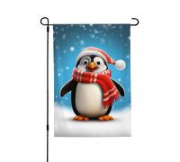 Drapeau de jardin de bienvenue pour l'extérieur - 71,1 x 101,6 cm - Double face résistant aux intempéries - Drapeau vertical de Noël amusant en forme de pingouin pour ferme, extérieur, pelouse