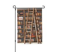 Drapeau de jardin de bienvenue pour l'extérieur - 71,1 x 101,6 cm - Double face résistant aux intempéries - Collection d'étagères et échelle - Drapeaux verticaux pour ferme, extérieur, pelouse