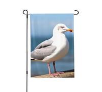 Drapeau de jardin de bienvenue pour l'extérieur - 71,1 x 101,6 cm - Double face résistant aux intempéries - Jolie mouette verticale - Pour ferme, extérieur, pelouse, terrasse