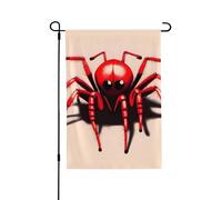 Drapeau de jardin de bienvenue pour l'extérieur - 71,1 x 101,6 cm - Double face résistant aux intempéries - Jolie petite araignée rouge - Drapeaux verticaux pour ferme, extérieur, pelouse, terrasse