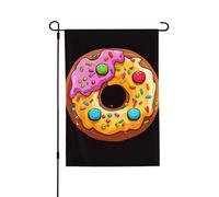 Drapeau de jardin de bienvenue pour l'extérieur - 71,1 x 101,6 cm - Double face résistant aux intempéries - Drapeau vertical en forme de beignet pour ferme, extérieur, pelouse, terrasse