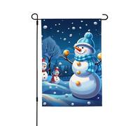 Drapeau de jardin de bienvenue pour l'extérieur - 71,1 x 101,6 cm - Double face - Résistant aux intempéries - Bonhomme de neige - Drapeau vertical pour ferme, extérieur, pelouse, terrasse