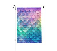 Drapeau de jardin de bienvenue pour l'extérieur - 71,1 x 101,6 cm - Double face résistant aux intempéries - Drapeau vertical - Écailles de sirène - Pour ferme, extérieur, pelouse, terrasse